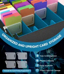 Trading Card Storage Box, 3000+ MTG Deck Box with 24 Colorful Dividers & 4 Card - Image 4