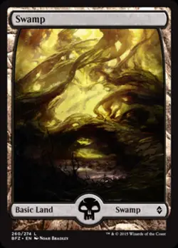 Swamp (260) (Full Art) -Foil Medium Play MTG Battle for Zendikar - Image 1