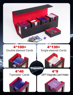 Card Deck Box for MTG with Commander Display, 5-In-1 Removable Card Case with Di - Image 2