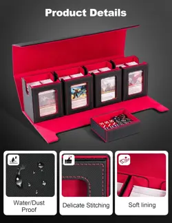 Card Deck Box for MTG with Commander Display, 5-In-1 Removable Card Case with Di - Image 4