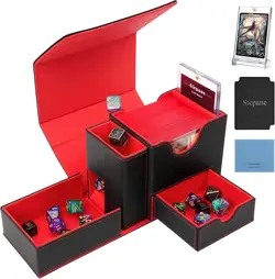 MTG Deck Box for Commander Display with Dice Tower, Fits 100 Double Sleeved Card - Image 1