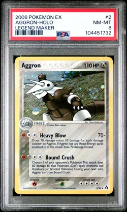 2006 POKEMON EX LEGEND MAKER #2 AGGRON-HOLO PSA 8 - Image 1