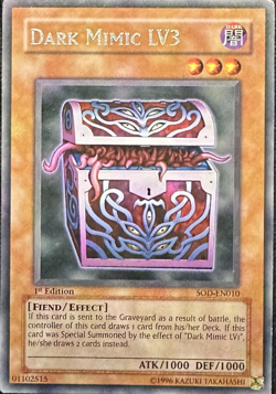 Dark Mimic LV3 - SOD-EN010 - Rare - 1st Edition YuGiOh TCG Card - Image 1