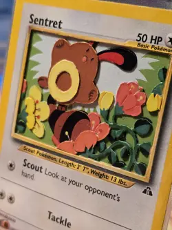 Sentret 63/75 3D Handmade Pokemon Card Art Neo Discovery Regular Vintage 1995 - Image 1