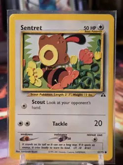 Sentret 63/75 3D Handmade Pokemon Card Art Neo Discovery Regular Vintage 1995 - Image 2
