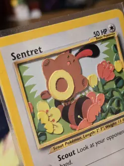 Sentret 63/75 3D Handmade Pokemon Card Art Neo Discovery Regular Vintage 1995 - Image 3