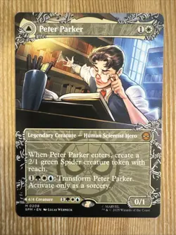 MTG - Peter Parker - Amazing Spider-Man - Borderless - SPM 208 - Non Foil - NM - Image 1