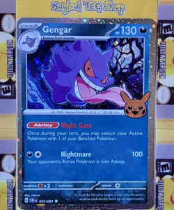 Pokemon Gengar Trick or Trade BOOster 057/091 Cosmos Holo Swirl NM - Image 1