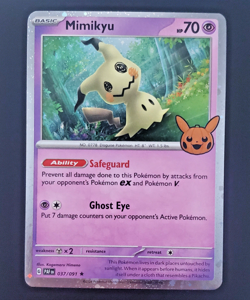 *AWESOME SWIRL* Pokemon TCG - Mimikyu Paldean Fates 037/091 Trick or trade 2024 - Image 2