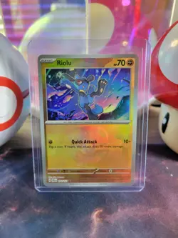 Riolu 50/131 Pokemon TCG S&V Prismatic Evolutions Masterball Common Holo NM - Image 1