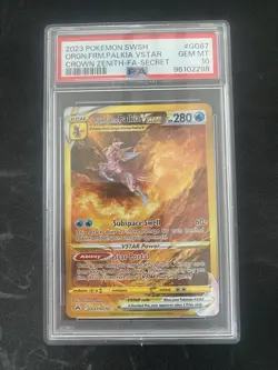 2023 Pokemon Sword Shield SWSH Crown Zenith Origin Forme Palkia VStar PSA 10 FA - Image 1
