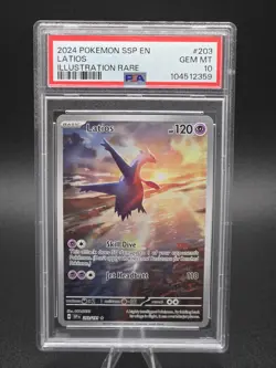 2024 Pokemon Surging Sparks Latios 203/191 Illustration Rare PSA 10 - Image 1