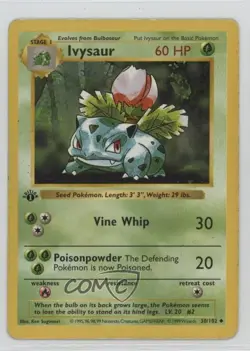Ivysaur Shadowless 1st Ed. Pokemon Base Set #30 1999 - Image 1
