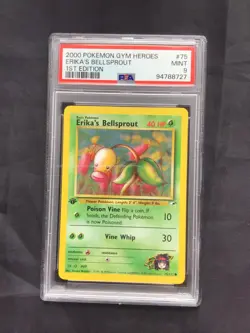 Pokemon Cards: Gym Heroes 1st Edition Common : Erika's Bellsprout 75/132 PSA 9 - Image 1