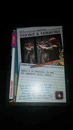 FREE SHIPPING! X-Files PROMO Smoke & Mirrors #4 CCG customizable card game - Image 1