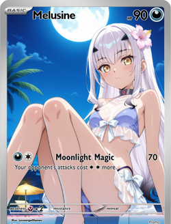 LoveangelGames-Season 2- Custom Card- Waifu Universe- Melusine - Image 1