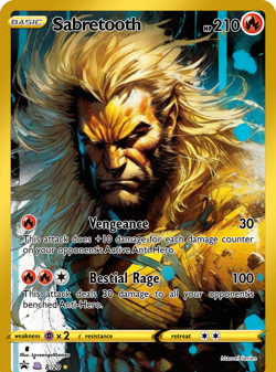 LoveangelGames- Custom Card-Superhero Series- Sabretooth - Image 1