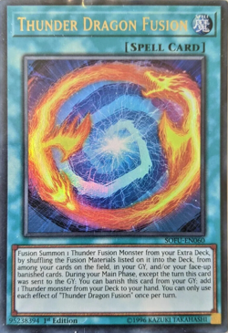 Thunder Dragon Fusion Ultra Rare 1st Edition SOFU-EN060 YuGiOh TCG Card - Image 1
