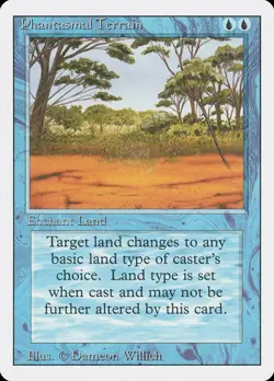 MTG Phantasmal Terrain x4 Revised Edition Common NM Playset - Image 1