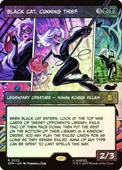 Foil Black Cat, Cunning Thief (Borderless) [Marvel's Spider-Man] MTG - Image 1
