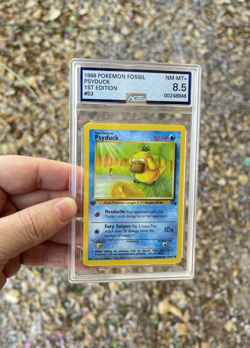 Psyduck 1st Edition, Pokemon AGS Near Mint 8.5, Fossil, Common, 53/62 - Image 3