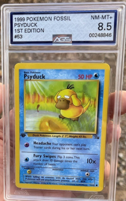 Psyduck 1st Edition, Pokemon AGS Near Mint 8.5, Fossil, Common, 53/62 - Image 5