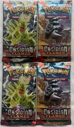 Pokemon TCG Scarlet and Violet Obsidian Flames Booster Packs Lot of (4) Sealed - Image 1