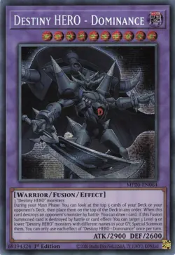 Yugioh Destiny HERO - Dominance MP20-EN064 Secret Rare 1st Edition LP - Image 1