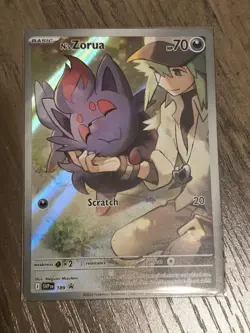 N's Zorua SVP 189 Scarlet & Violet Black Star Promo Pokemon Card Mint - Image 1