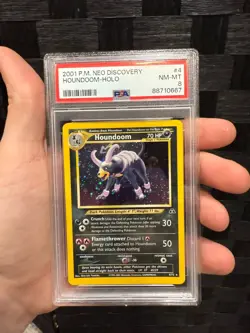 PSA 8 NM Houndoom Neo Discovery Unlimited Holo Pokemon Card 4/75 - Image 1