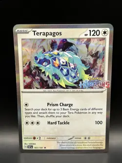 Stamped Holo Terapagos 161/191 - Pokemon Surging Sparks Card - NM - Image 1