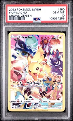 2023 Pikachu 160/159 Crown Zenith Secret Rare Full Art Pokemon Card PSA 10 - Image 3