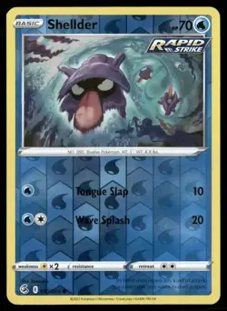 2021 Fusion Strike Set Pokemon Card 050 Shellder Reverse Foil NM - Image 1
