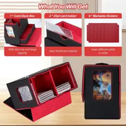 Card Deck Box for MTG with Commander Display, 2 in 1 Card Storage Box with Dice - Image 4