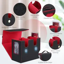 Card Deck Box for MTG with Commander Display, 2 in 1 Card Storage Box with Dice - Image 5