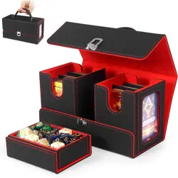 Commander Deck Box for MTG - 3-In-1 Card Storage Box Fits 200+ Double-Sleeved Ca - Image 1