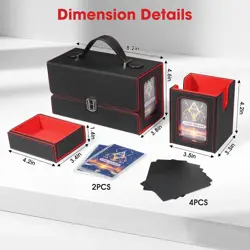 Commander Deck Box for MTG - 3-In-1 Card Storage Box Fits 200+ Double-Sleeved Ca - Image 2