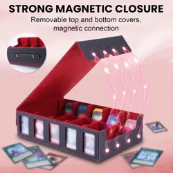Card Deck Box for MTG Commander Display, 3900+ Trading Card Storage Box with Han - Image 3
