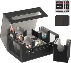Card Deck Box for MTG with Commander Display, 4 in 1 Card Storage Box Fits 400+ - Image 1