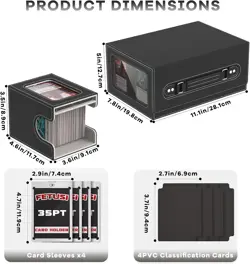 Card Deck Box for MTG with Commander Display, 4 in 1 Card Storage Box Fits 400+ - Image 2