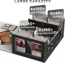 Card Deck Box for MTG with Commander Display, 4 in 1 Card Storage Box Fits 400+ - Image 3