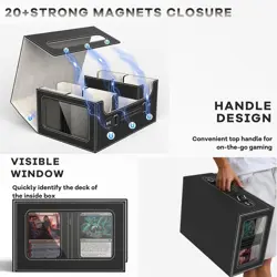 Card Deck Box for MTG with Commander Display, 4 in 1 Card Storage Box Fits 400+ - Image 5