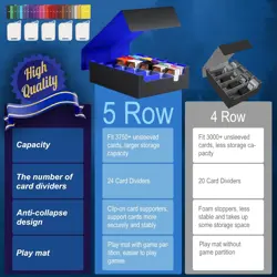 Trading Cards Storage Box, 3800+ MTG Card Deck Box with 24 Colorful Dividers & 5 - Image 3