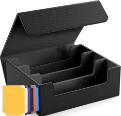 Trading Card Storage Box for MTG Cards, 1800+ PU Leather Card Deck Box, Magnetic - Image 1