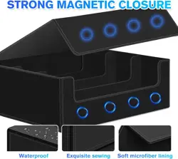 Trading Card Storage Box for MTG Cards, 1800+ PU Leather Card Deck Box, Magnetic - Image 3