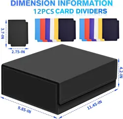 Trading Card Storage Box for MTG Cards, 1800+ PU Leather Card Deck Box, Magnetic - Image 4