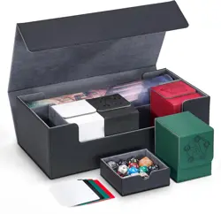 Trading Card Storage Box Holds 4 MTG Deck Box, Card Deck Case with Dice Compartm - Image 1