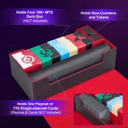 Trading Card Storage Box Holds 4 MTG Deck Box, Card Deck Case with Dice Compartm - Image 2