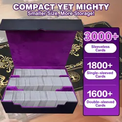 MTG Commander Deck Case with Playmat, 3-Row Trading Card Storage Box Fits 3000+ - Image 3