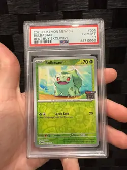 PSA 10 2023 POKEMON MEW EN-151 BEST BUY EXCLUSIVE #001 BULBASAUR - Image 1